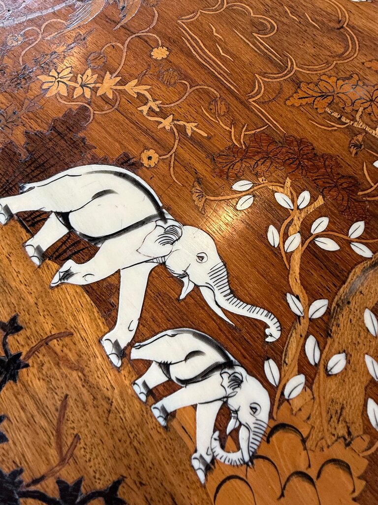 Inlaid Elephant Bone Ivory Wood Wall Art