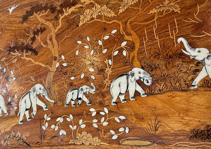 Inlaid Elephant Bone Ivory Wood Wall Art
