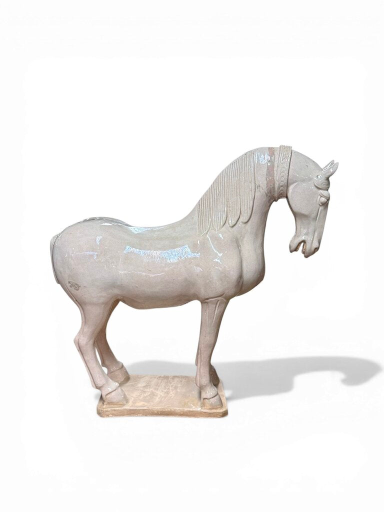 VTG Glazed Terracotta Horse Sculpture (HAS DAMAGE)