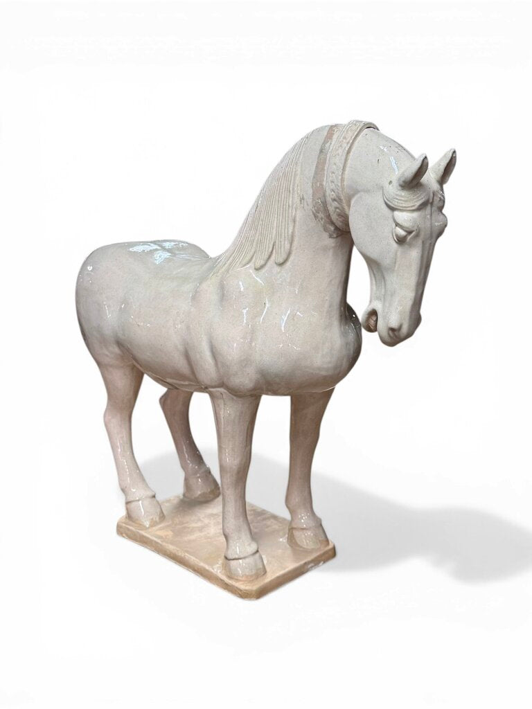 VTG Glazed Terracotta Horse Sculpture (HAS DAMAGE)