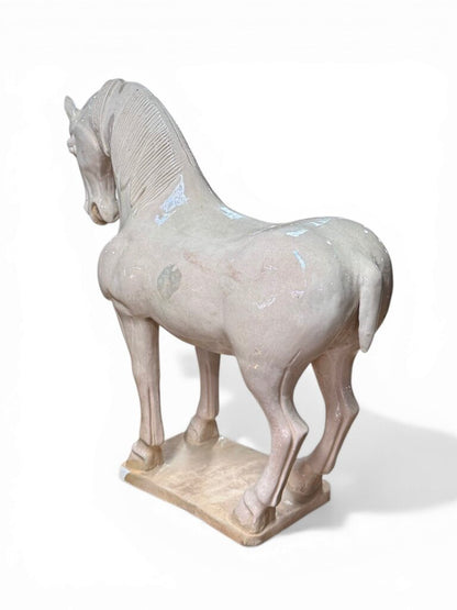 VTG Glazed Terracotta Horse Sculpture (HAS DAMAGE)