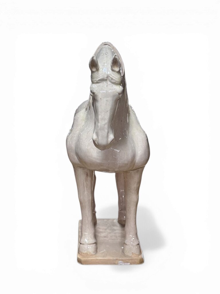 VTG Glazed Terracotta Horse Sculpture (HAS DAMAGE)