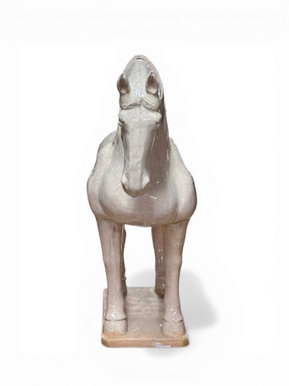 VTG Glazed Terracotta Horse Sculpture (HAS DAMAGE)