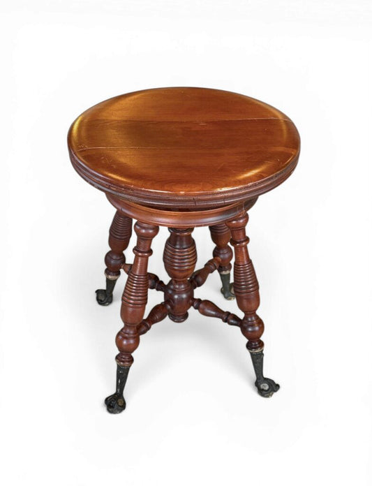 Footed Swivel Cherry Red Stool