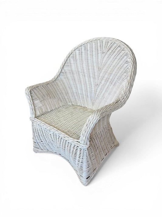 Off White Wicker Chair With Cushion