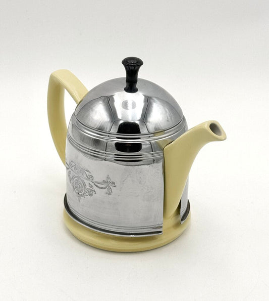 VTG Hall Yellow Teapot With Metal Cover