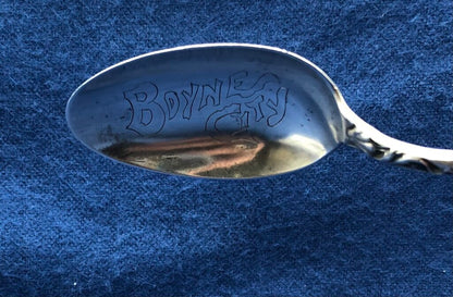 Antique Boyne City Sterling Silver Souvenir Spoon w/ Fish /b