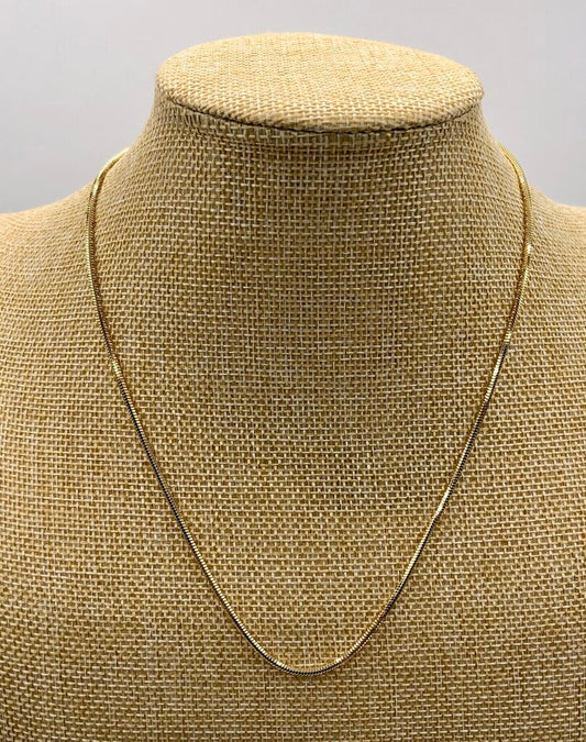 Gold Vermil 925 Sterling 18” Snake Chain Necklace 6.28gm /b