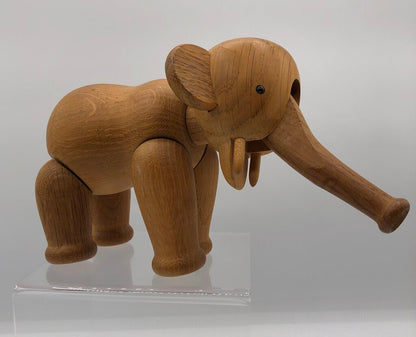 1957 Kay Bojesen Denmark Modern Articulated Oak Elephant /b
