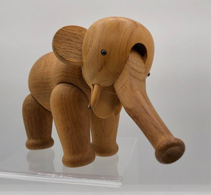 1957 Kay Bojesen Denmark Modern Articulated Oak Elephant /b