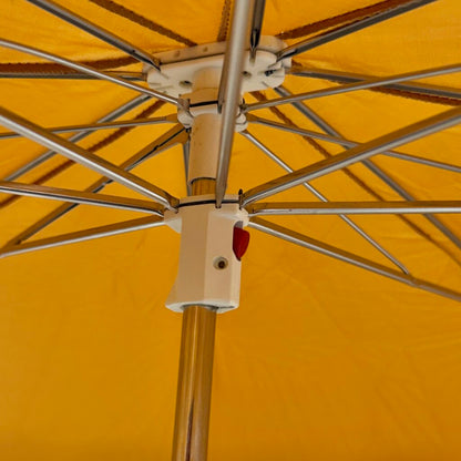 Vintage 1970s Knirps Red Dot Telescoping Umbrella Golden Ochre. In Case EUC /cb