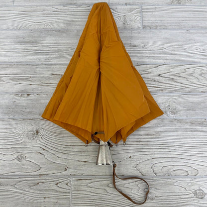 Vintage 1970s Knirps Red Dot Telescoping Umbrella Golden Ochre. In Case EUC /cb