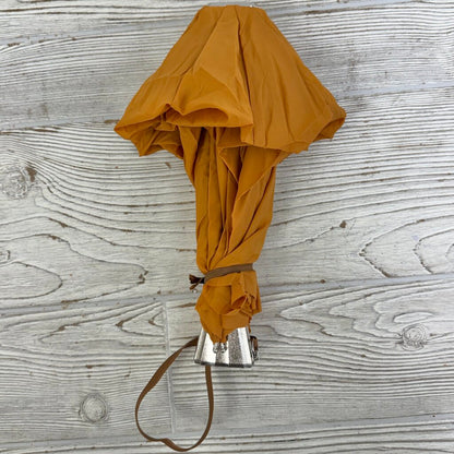 Vintage 1970s Knirps Red Dot Telescoping Umbrella Golden Ochre. In Case EUC /cb