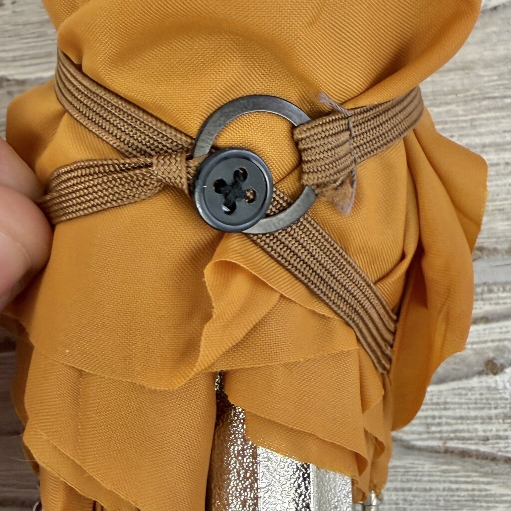 Vintage 1970s Knirps Red Dot Telescoping Umbrella Golden Ochre. In Case EUC /cb