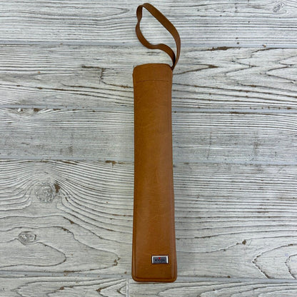 Vintage 1970s Knirps Red Dot Telescoping Umbrella Golden Ochre. In Case EUC /cb