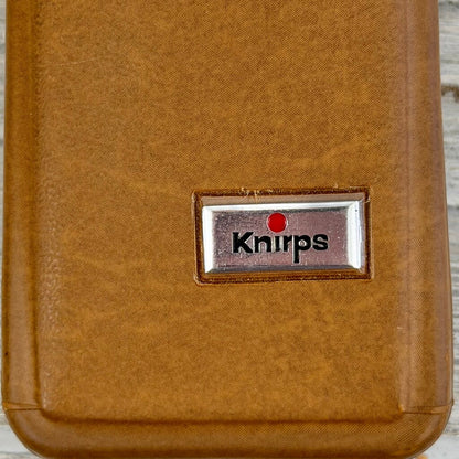 Vintage 1970s Knirps Red Dot Telescoping Umbrella Golden Ochre. In Case EUC /cb