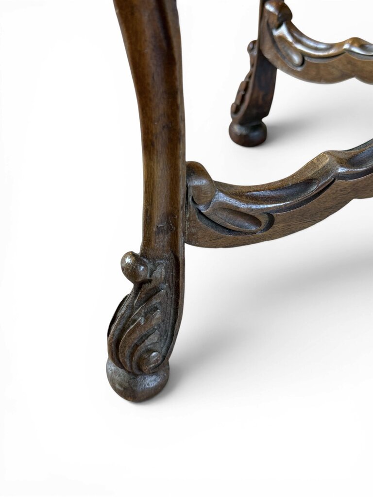 Black Marble Top Oval End Table