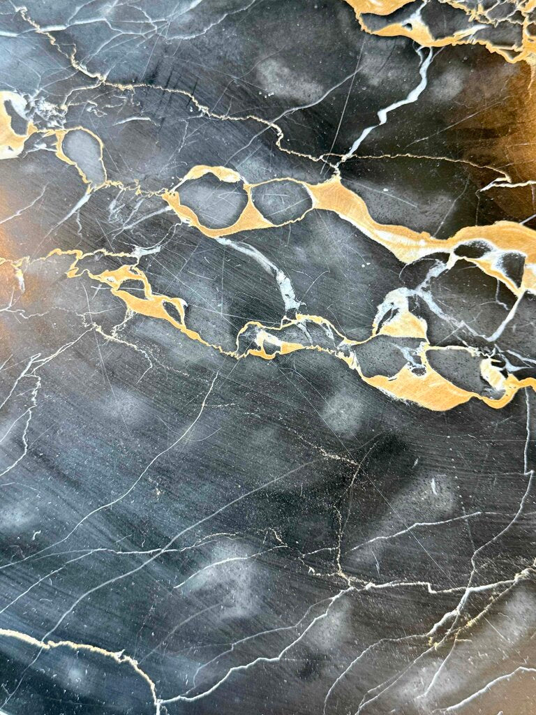 Black Marble Top Oval End Table