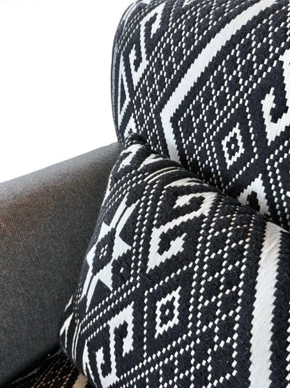 Tribal Black And White Upholstered Chair