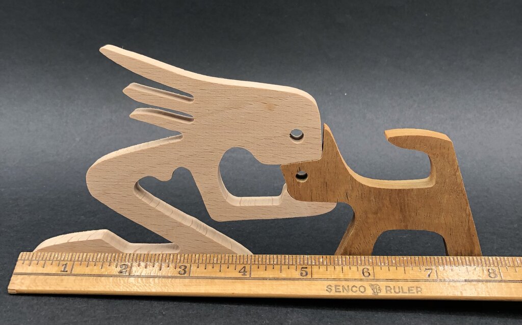 Pair of Yukon Design Studio PAWFECT Wood Carvings /b