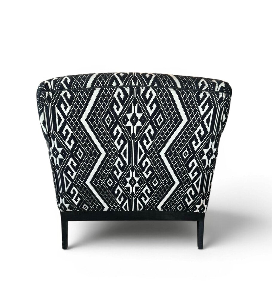 Tribal Black And White Upholstered Chair