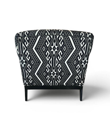 Tribal Black And White Upholstered Chair