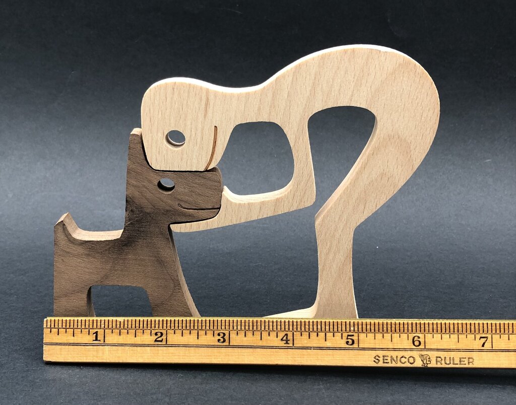 Pair of Yukon Design Studio PAWFECT Wood Carvings /b