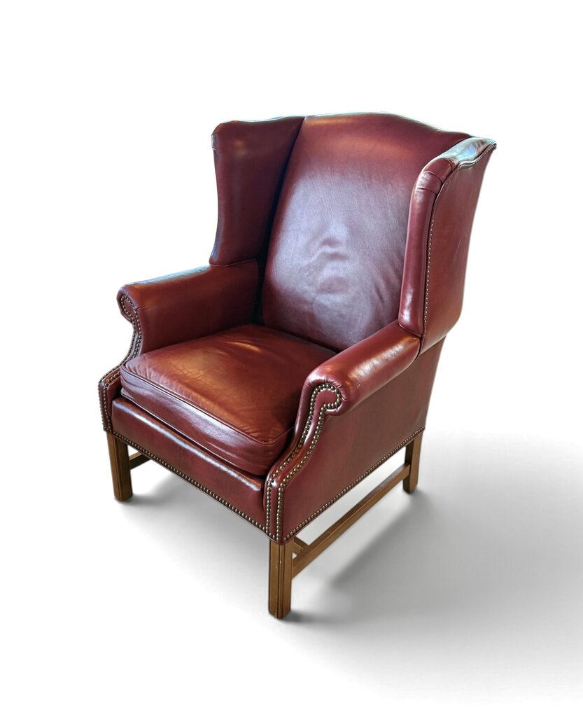 Red Leather Ethan Allen Chair