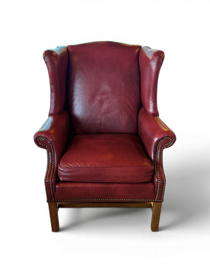 Red Leather Ethan Allen Chair