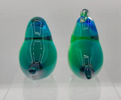 Pair of Vtg MCM Swedish Art Glass Song Birds /b