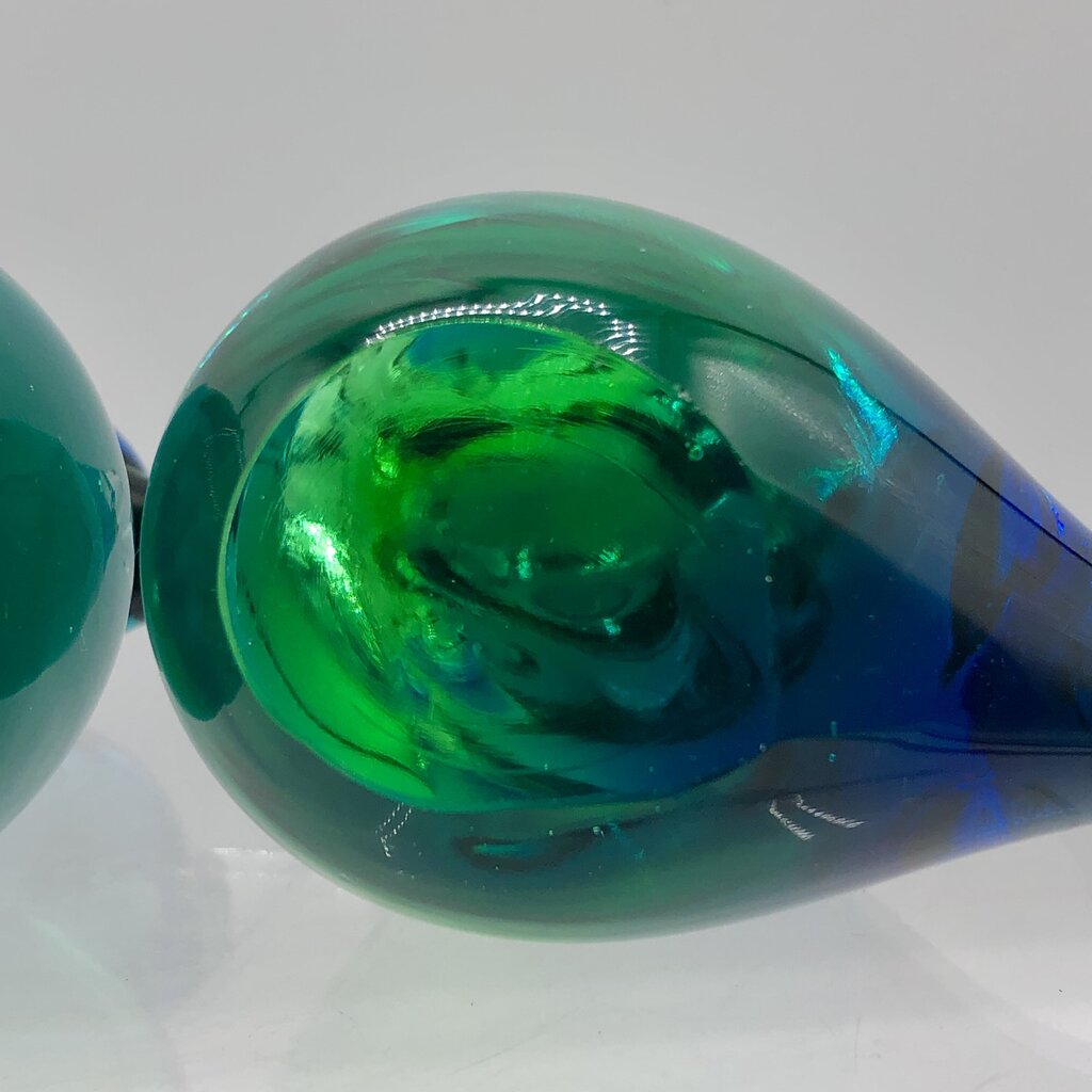 Pair of Vtg MCM Swedish Art Glass Song Birds /b