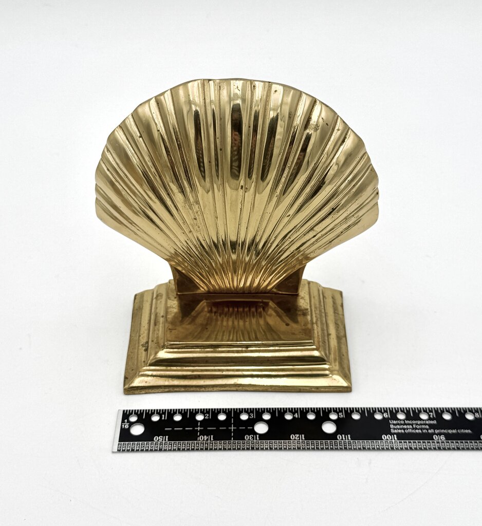 VTG Brass Set of 2 Clamshell Bookends