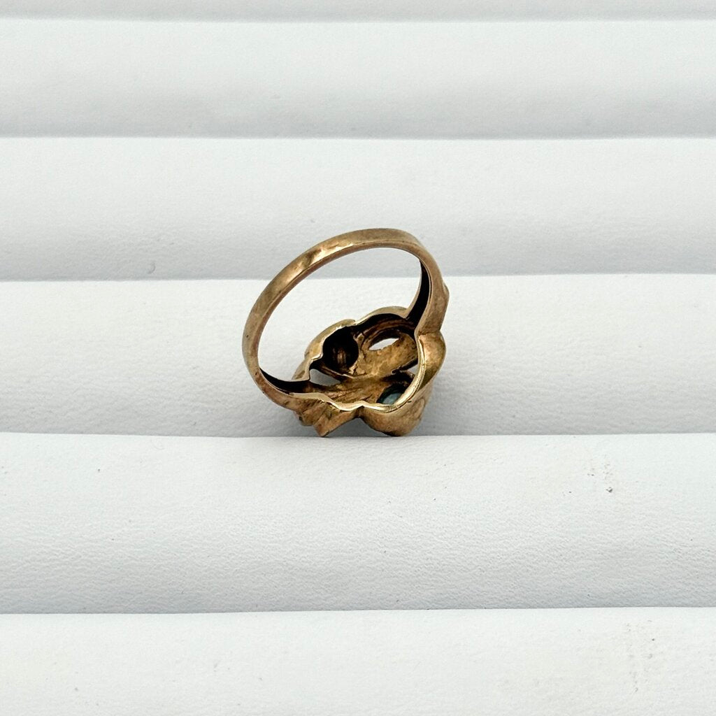 VTG 10k Gold And Aquamarine Art Deco Ring