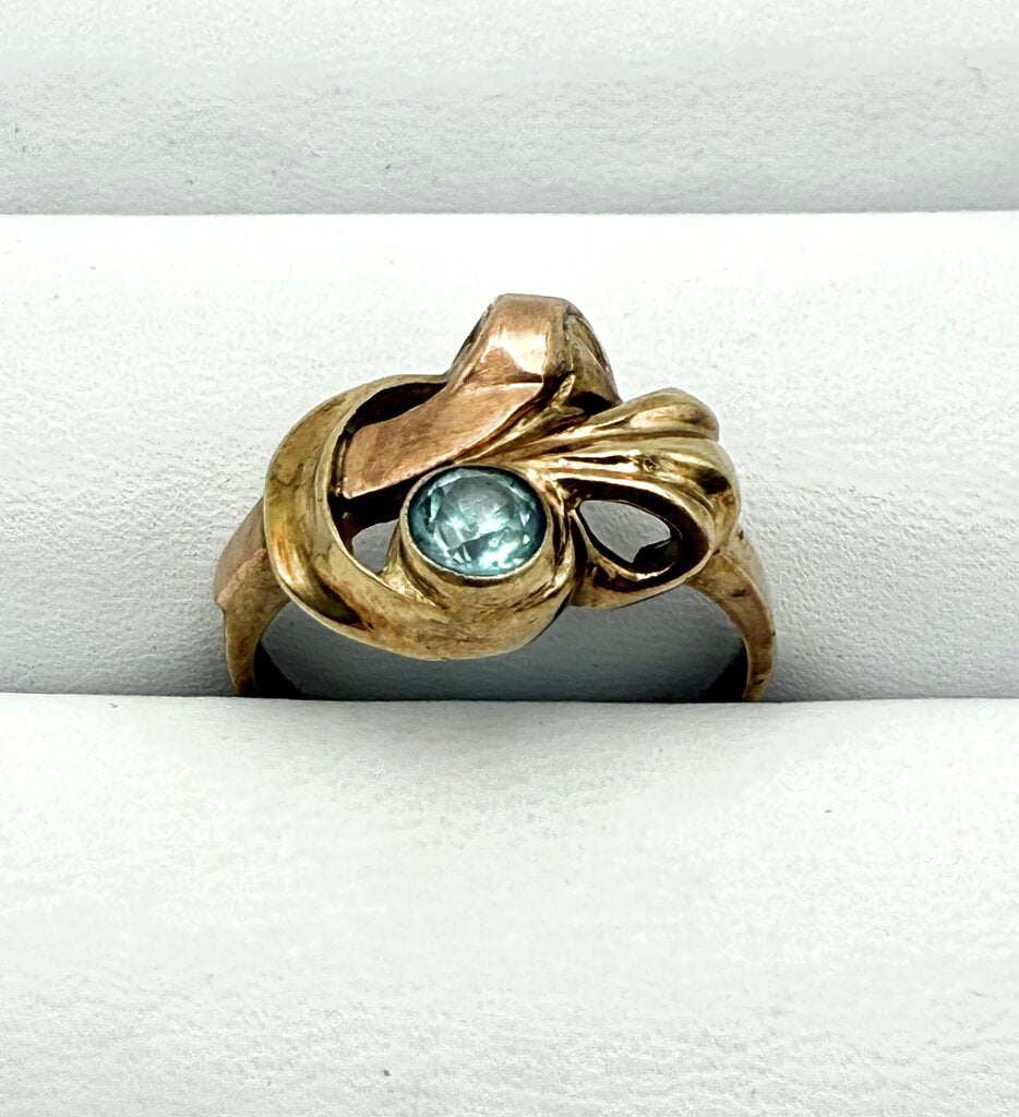 VTG 10k Gold And Aquamarine Art Deco Ring