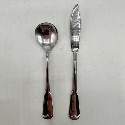 Vintage 27pc. National Stainless Japan “Olde Salem” Flatware Forks Knives Spoons Discontinued /cb