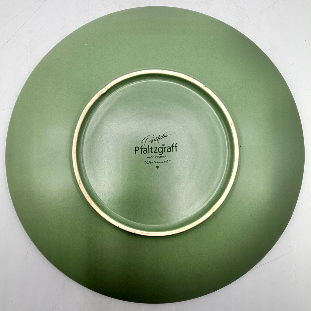 Portfolio by Pfaltzgraff Winterwood Green 3 Piece Buffet Set Mug Salad Plate Dinner Plate /cb