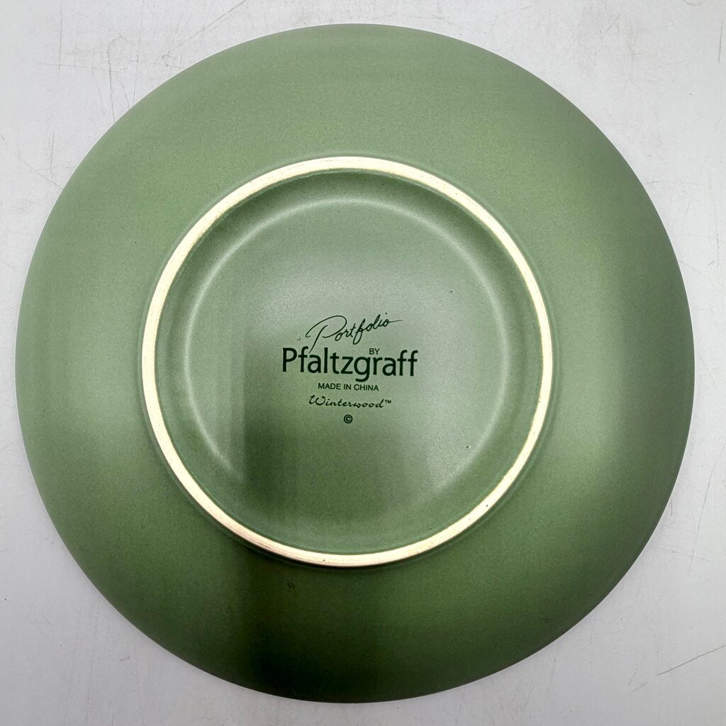 Portfolio by Pfaltzgraff Winterwood Green 3 Piece Buffet Set Mug Salad Plate Dinner Plate /cb