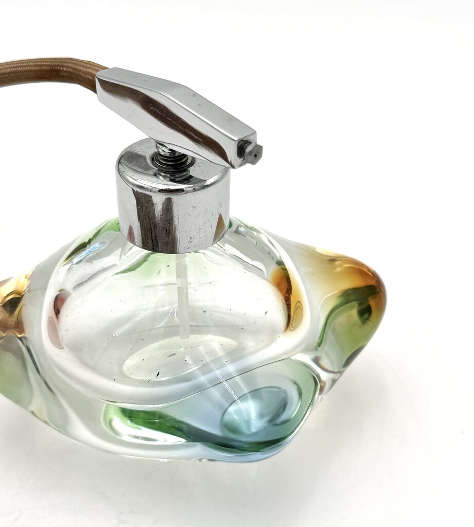 VTG MCM Mstišov Freeform Art Glass Perfume Bottle