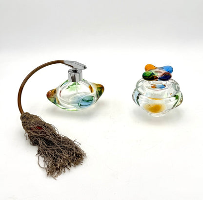 VTG MCM Mstišov Freeform Art Glass Perfume Bottle