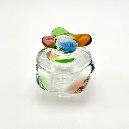 VTG MCM Mstišov Freeform Art Glass Scent Jar