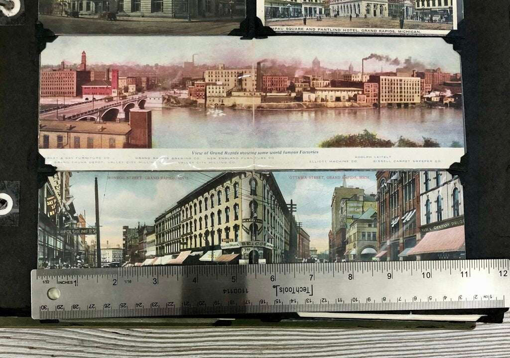 Antique Grand Rapids Mi. Postcard Album 1890’s- Early 1900’s /b