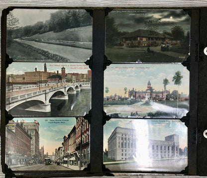 Antique Grand Rapids Mi. Postcard Album 1890’s- Early 1900’s /b
