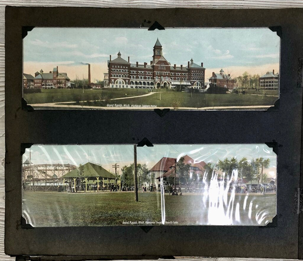 Antique Grand Rapids Mi. Postcard Album 1890’s- Early 1900’s /b