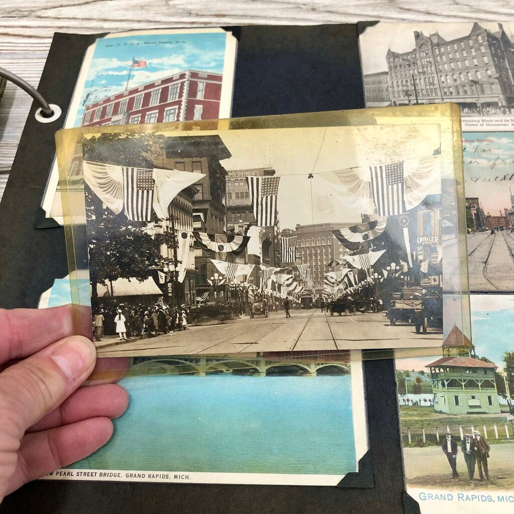 Antique Grand Rapids Mi. Postcard Album 1890’s- Early 1900’s /b