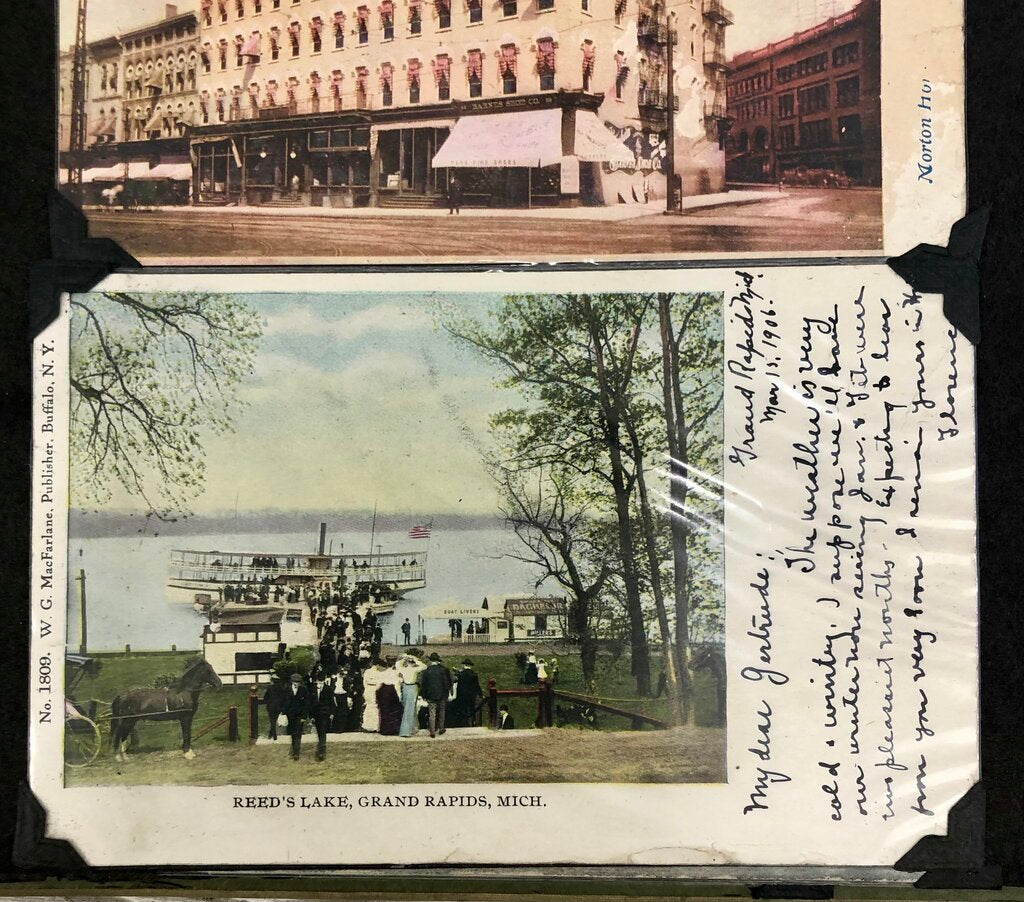 Antique Grand Rapids Mi. Postcard Album 1890’s- Early 1900’s /b
