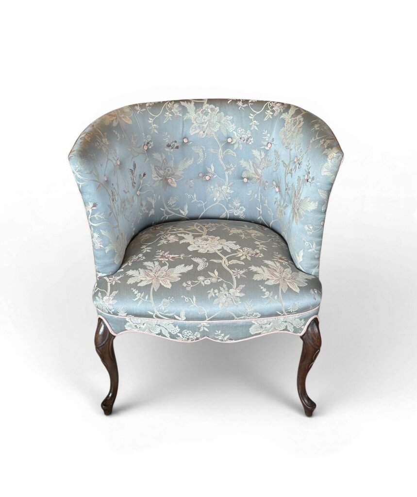 Light Blue French Louis Style Tub Armchair