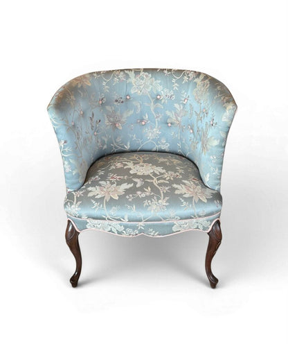 Light Blue French Louis Style Tub Armchair