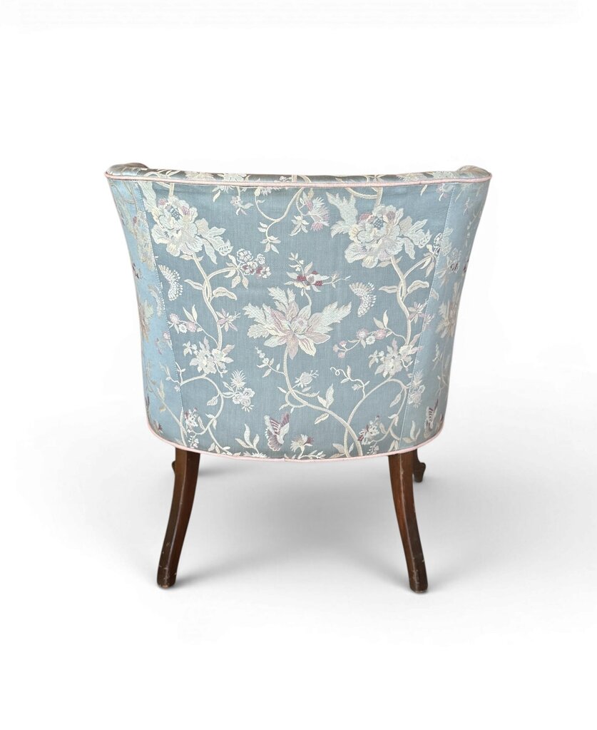 Light Blue French Louis Style Tub Armchair