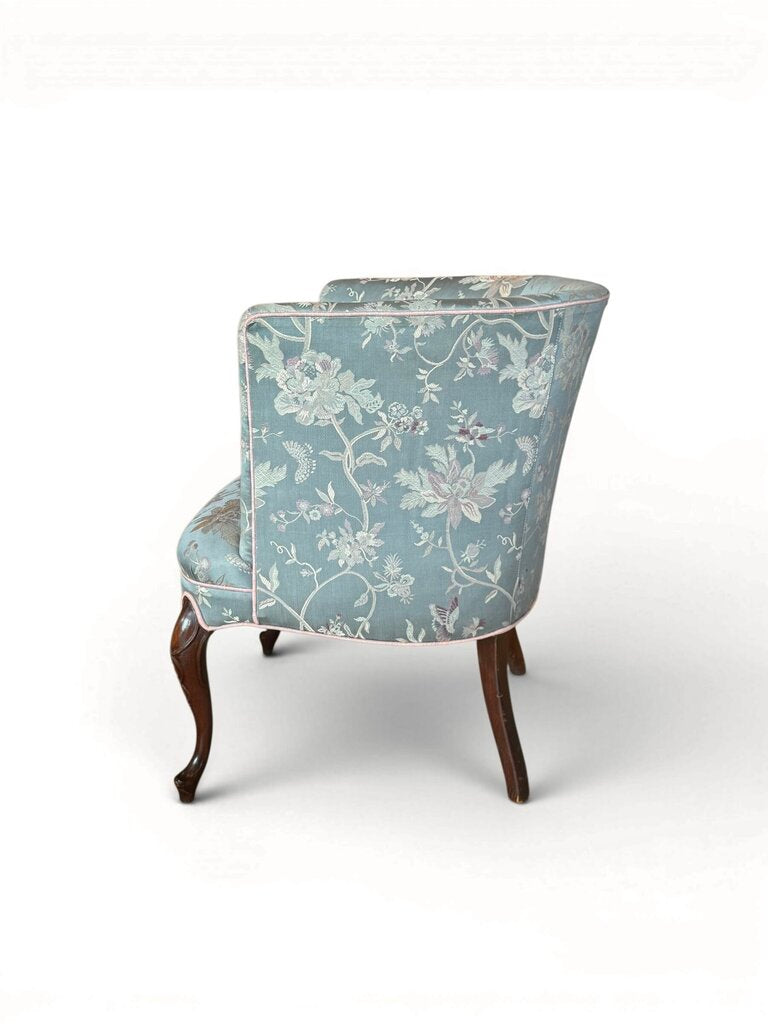 Light Blue French Louis Style Tub Armchair
