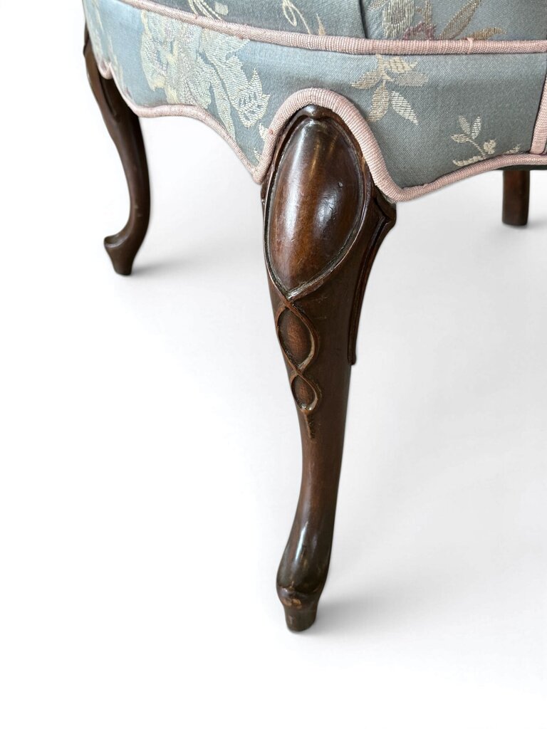 Light Blue French Louis Style Tub Armchair